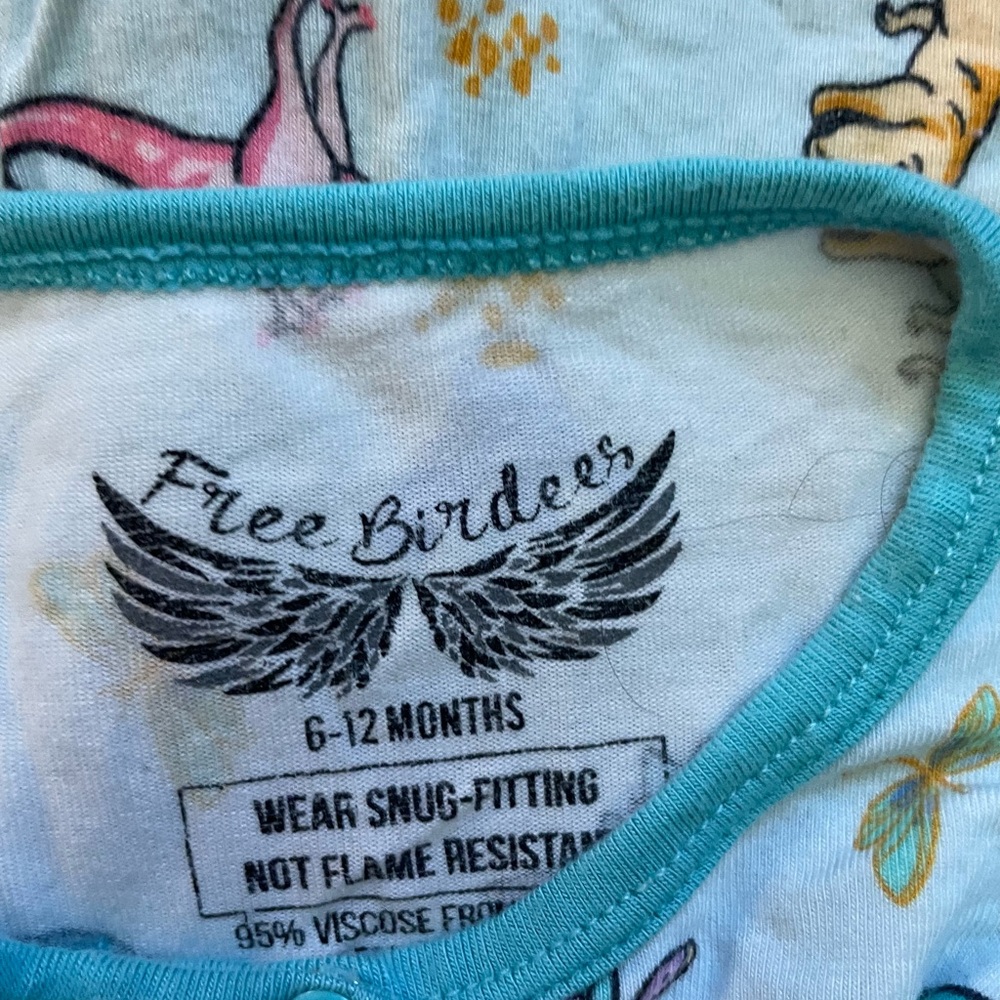 RAWR YOUR WORLD DINOS & DRAGONFLIES SHORT TWO-WAY ZIPPY ROMPER WITH FAUX BUTTONS - Picture 6 of 6